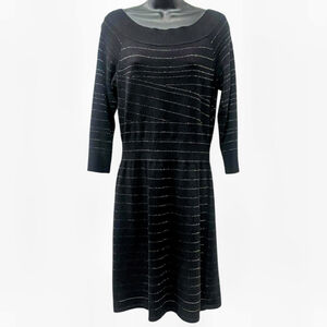 White House Black Market Womens Size Medium Sweater Dress Silver Sparkle Holiday